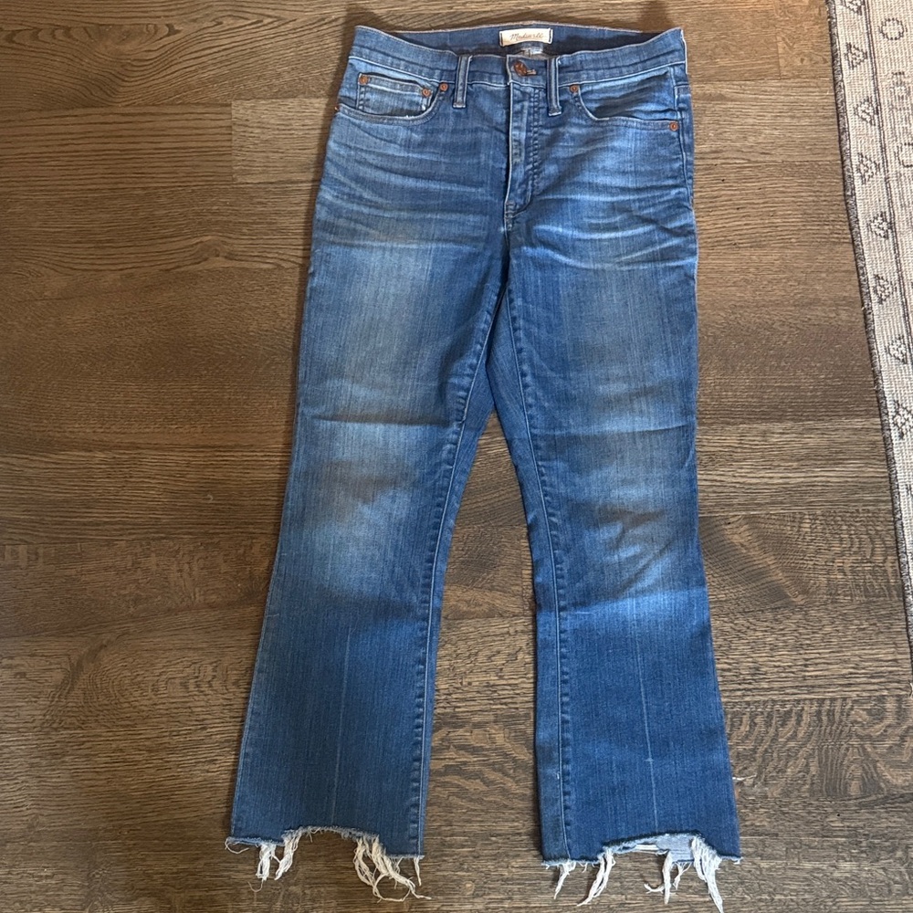 Madewell Distressed Blue Flare Jeans